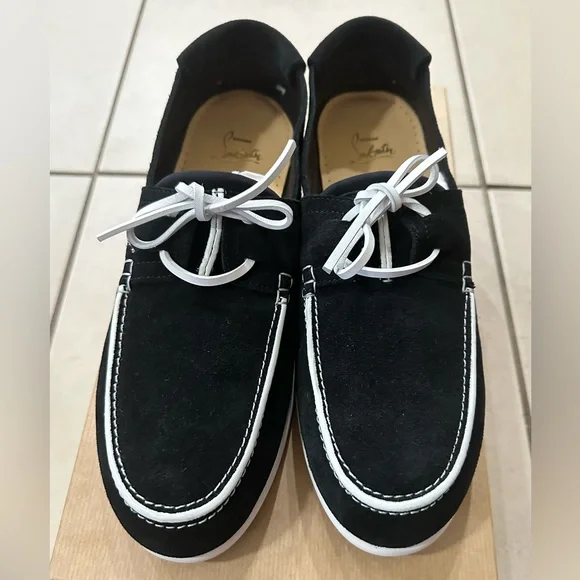 NIB Christian Louboutin 45 Black Geromoc Flat